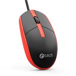 C-TECH WM-10, čierna a červená, USB