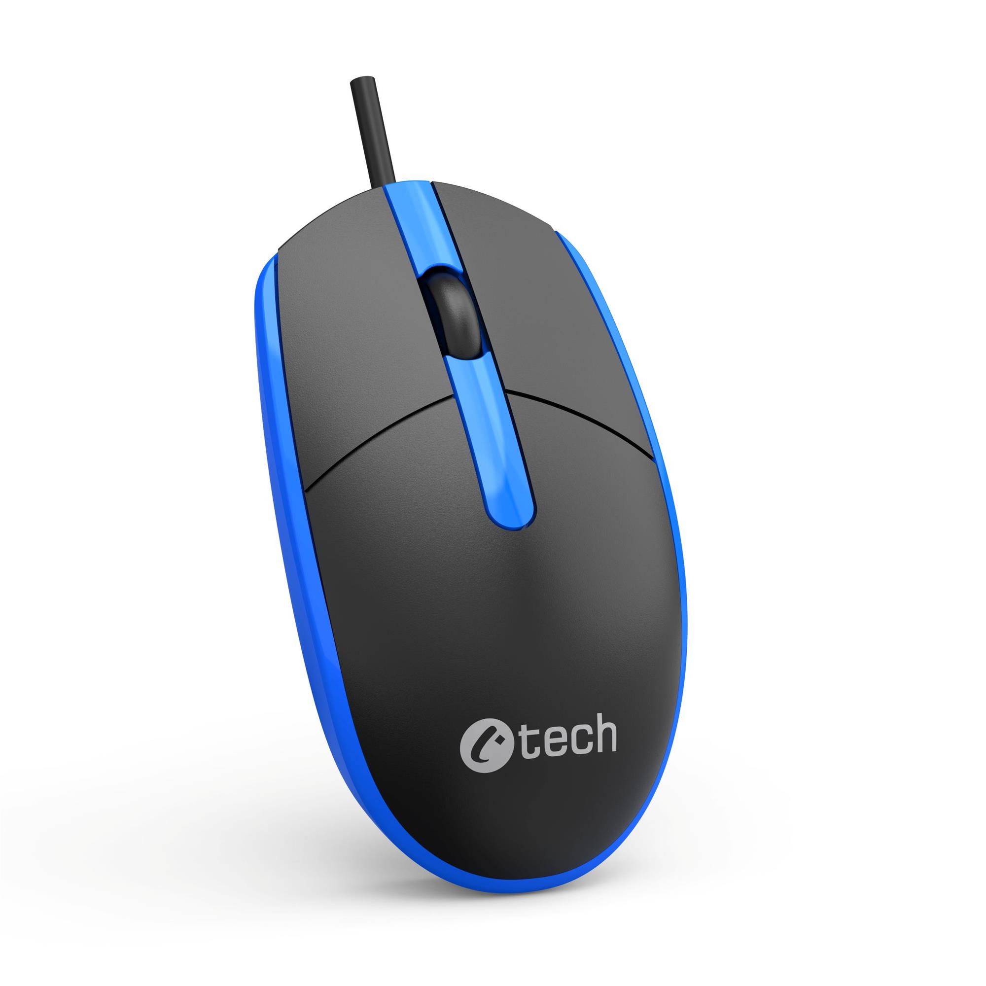 C-TECH WM-10, čierna a modrá, USB