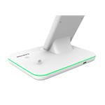CANYON Bezdrátová nabíječka WS-302W, 3v1, vstup 9V/2A, 12V/2A, výstup 15W/10W/7.5W/5W, Type C to USB-A, bílá