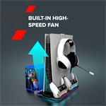 CANYON CS-51 chladící stojan pro PS5 Slim/PS5 Pro s RGB,  nabíjecí, Bílá