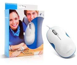 CANYON myš optická,800dpi,3tl.,USB,retail, bílá+modrá
