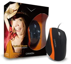 CANYON myš optická, 800dpi, PS/2+USB, černá / oranžová
