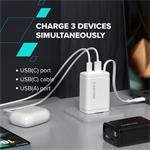 CANYON OnCharge 65RC Build-In Cable USB-C 65W 1xPD 1xQC EU Black nabíječka