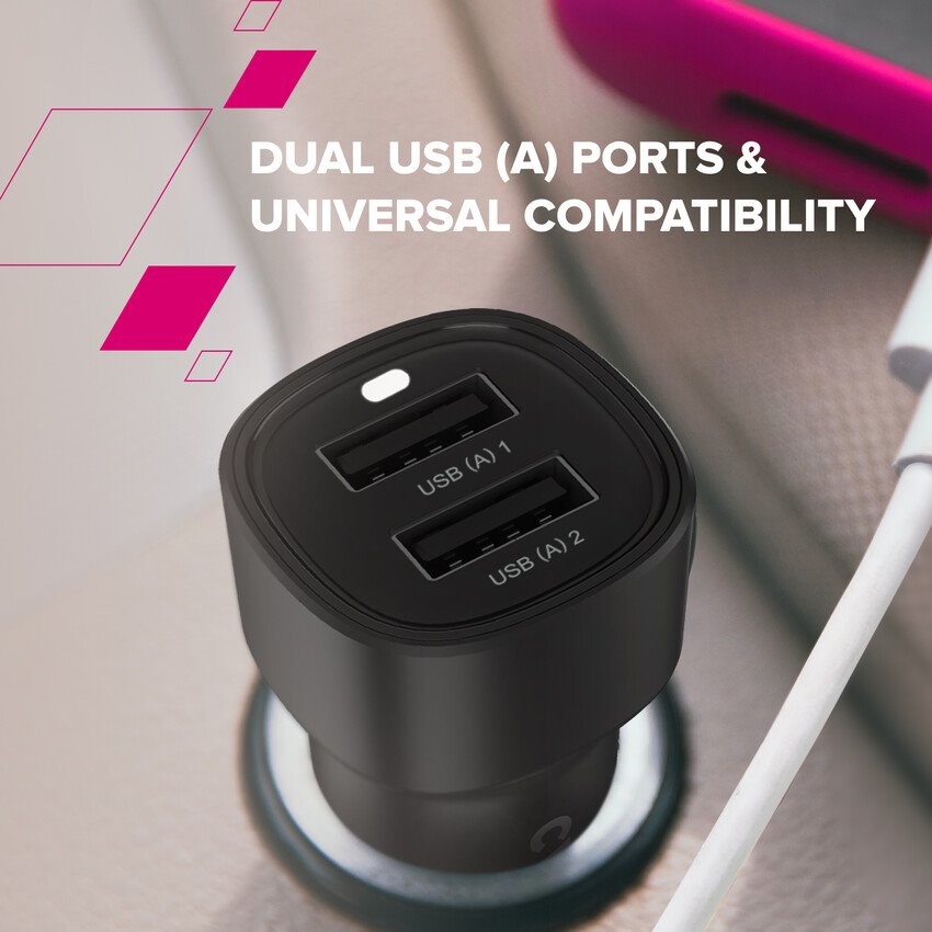 CANYON OnDrive 24 24W 2xUSB-A Čierna nabíjačka do auta