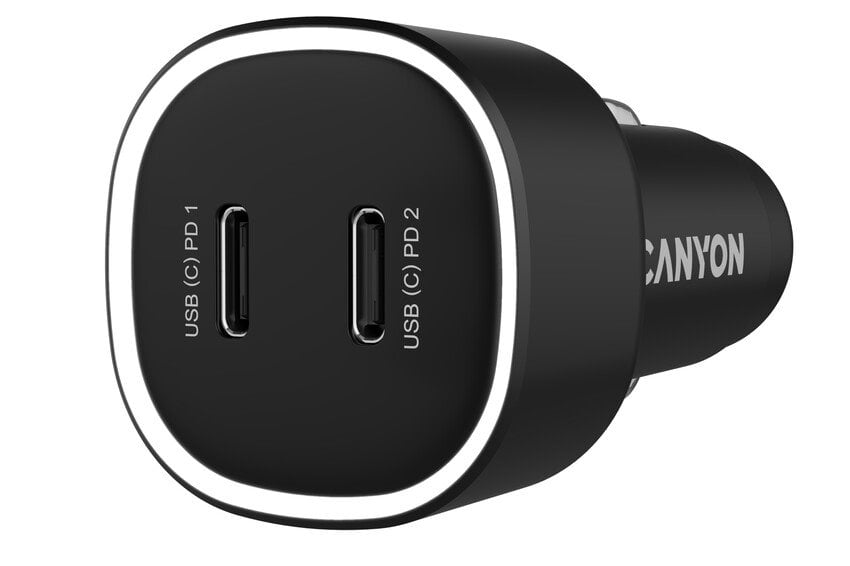 CANYON OnDrive 60 PD 60W 2xUSB-C Black nabíječka do auta
