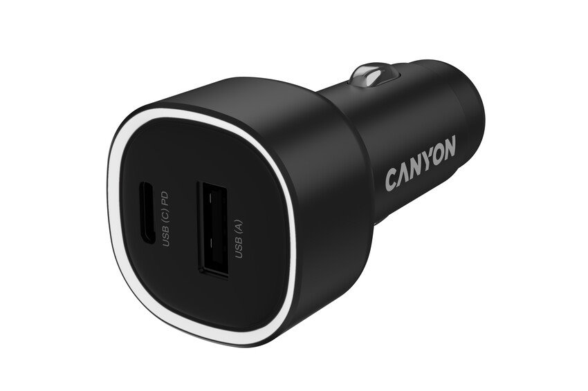 CANYON OnDrive 85 PD 83W USB-A+USB-C Black nabíječka do auta