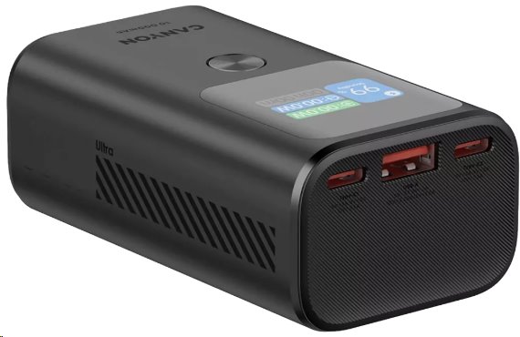 CANYON Power Bank PB-130, 10000mAh PD30W, TFT displej, tmavosivá