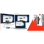 CANYON replikátor portů DS-14 8v1, 1xUSB-C PD 100W, 1xHDMI (4K), VGA, 3xUSB-A 3.0, RJ45 Gb, 3.5mm jack