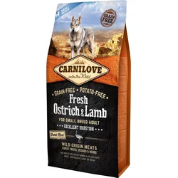 Carnilove Dog Fresh Ostrich & Lamb for small breed 6kg granule pro psy