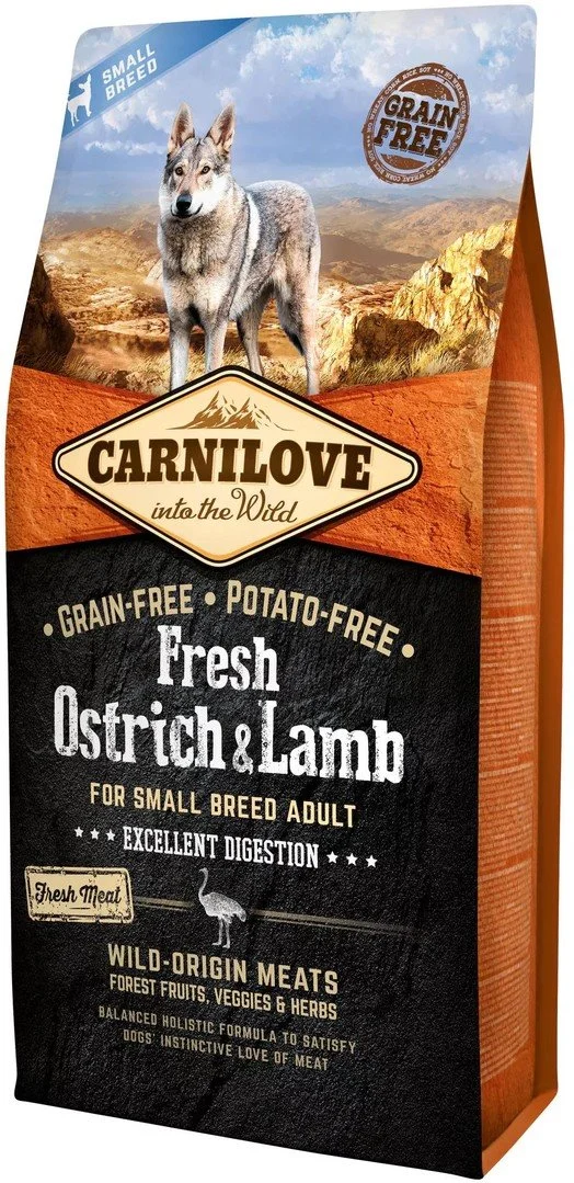 Carnilove Dog Fresh Ostrich & Lamb pre malé plemená 6kg granúl pre psy