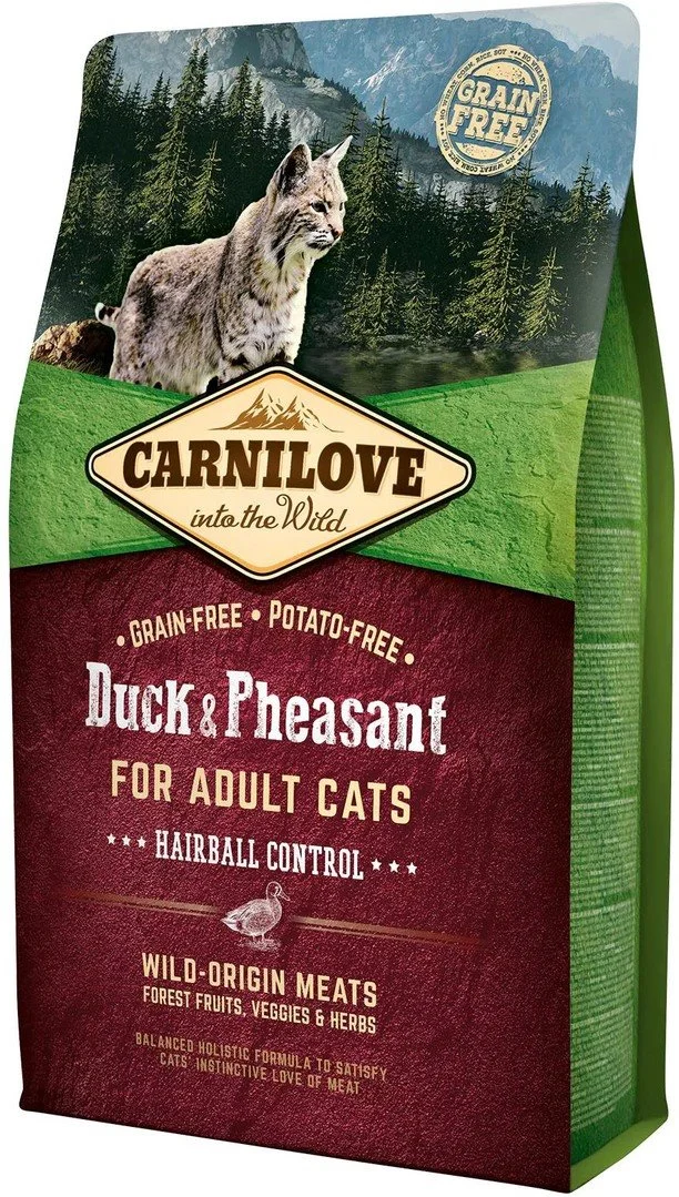 Carnilove Duck & Pheasant pre dospelé mačky - proti chĺpkom 2kg granúl pre mačky