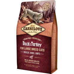 Carnilove Duck & Turkey for Large Breed Cats – Muscles, Bones, Joints 2kg granule pro kočky