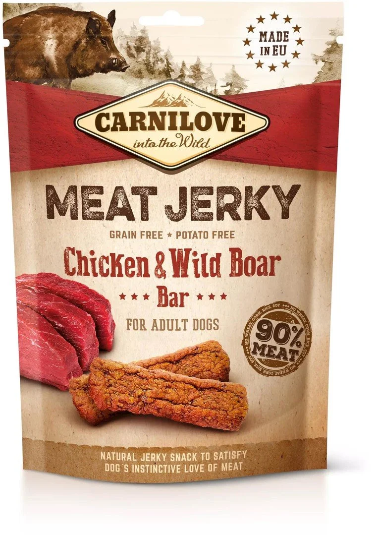 Carnilove Jerky Wild Boar & Chicken Bar 100g pamlsky pro psy