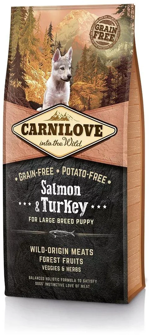 Carnilove Losos a morčacie mäso pre šteňatá veľkých plemien 4 kg granúl pre šteňatá