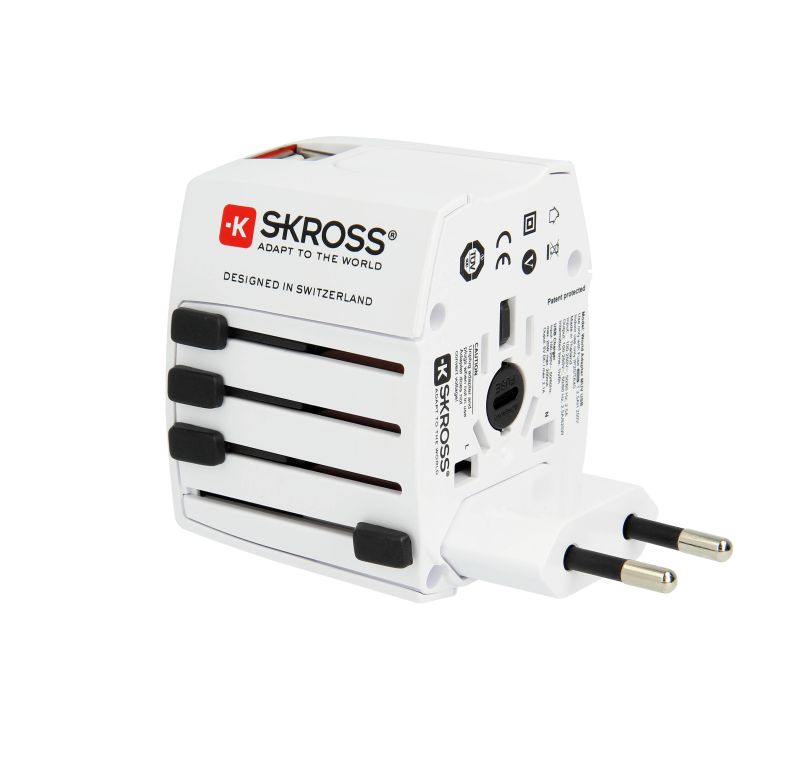 Cestovný adaptér SKROSS MUV USB, USB A+C, univerzálny pre 150 krajín
