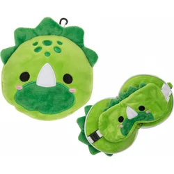 Cestovný plyšový vankúš s maskou na oči Dinosaurus