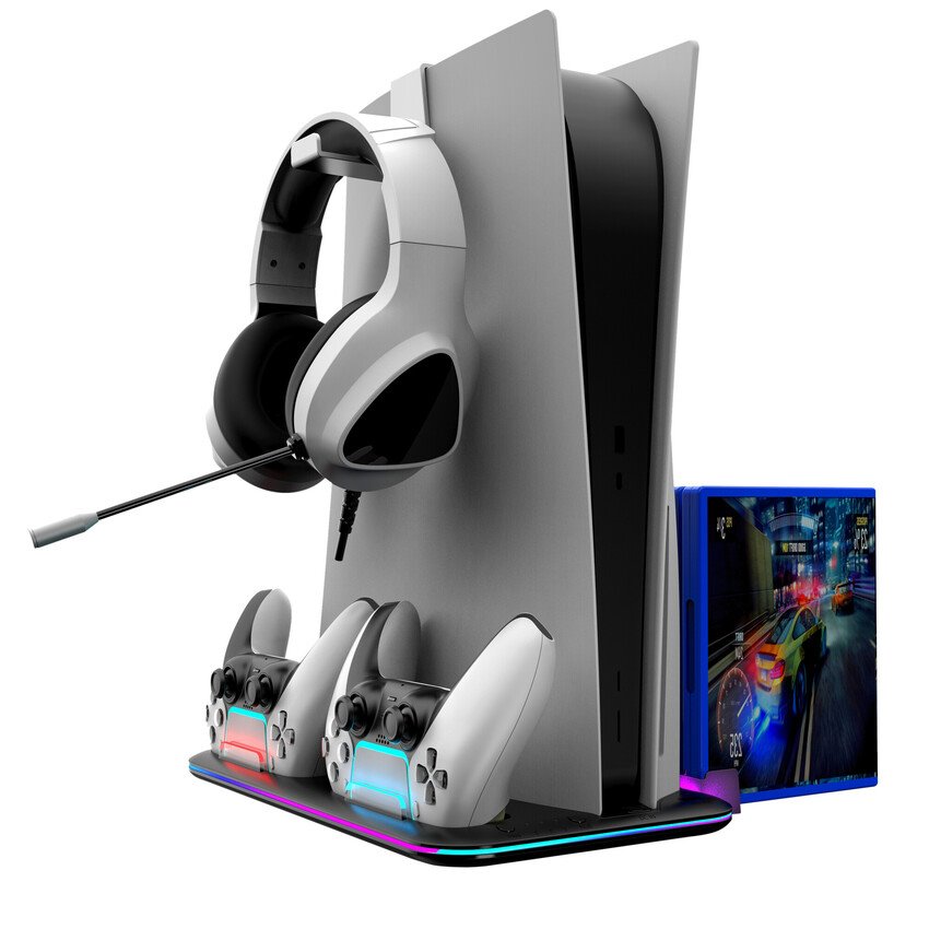 Chladiaci stojan CANYON CS-51 pre PS5 s RGB, Slim/DE dobíjací, čierny