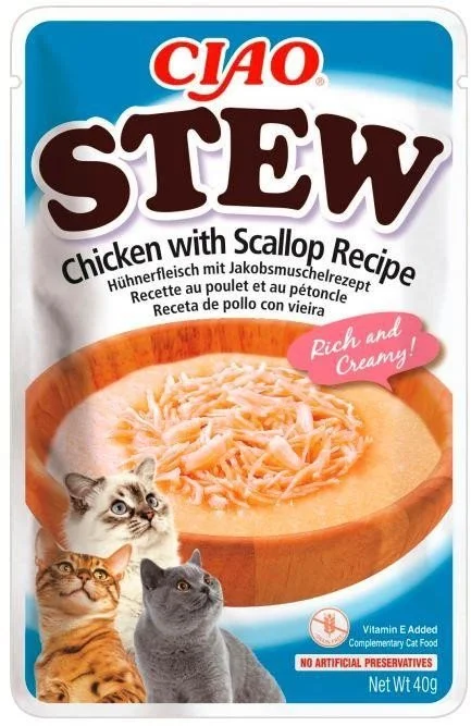 Churu Cat CIAO Stew Chicken with Scallop Recipe 40g