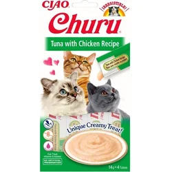 Churu Cat Pyré z tuniaka s kuracím mäsom 4x14g