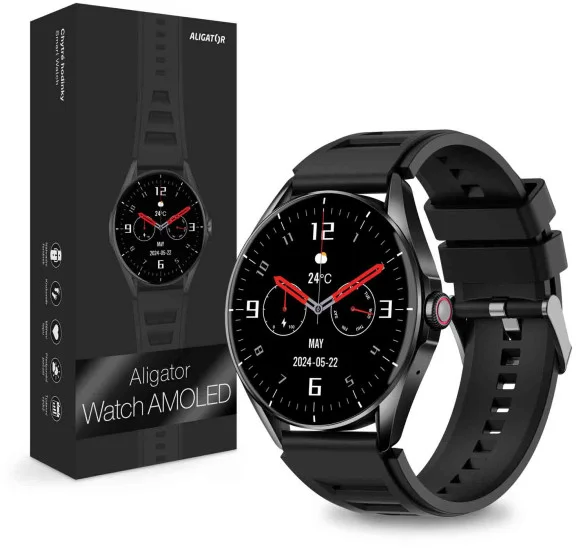 Chytré hodinky ALIGATOR Watch AMOLED, černé