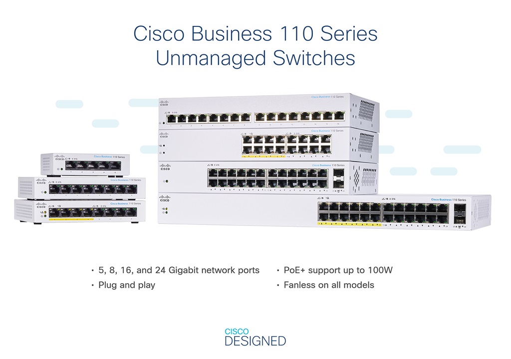 Cisco CBS110-24PP-EU, prepínač