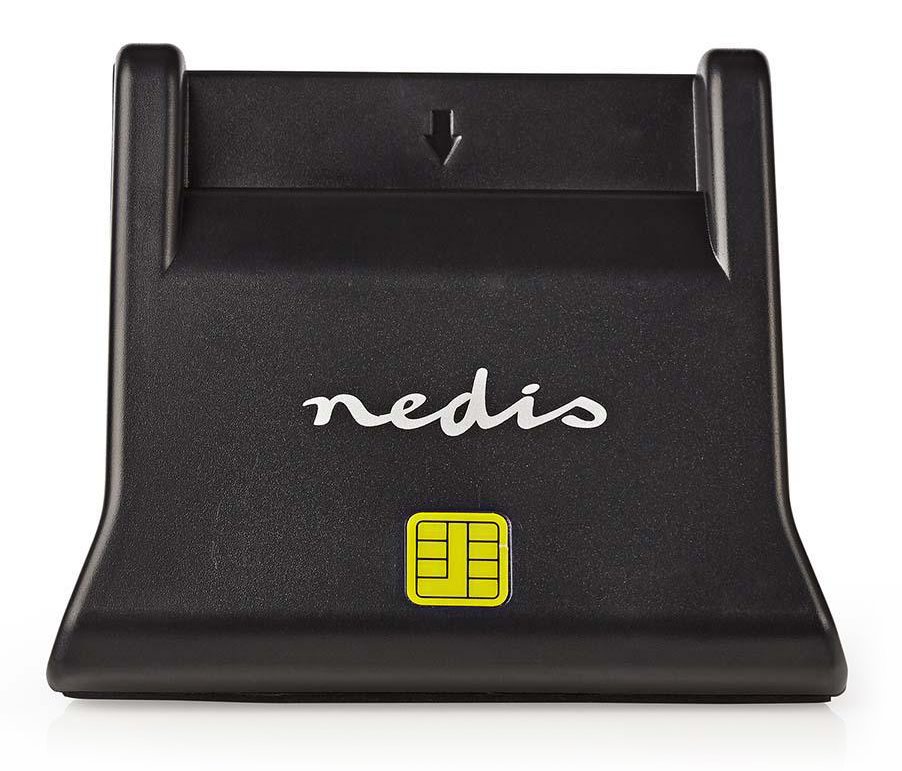 Čítačka čipových kariet NEDIS CRDRU2SM3BK/ Smart Card ID-1/ eCitizen/ štandardné biometrické čipy/ USB 2.0/ čierna