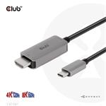 Club3D kabel USB-C na HDMI, 4K120Hz 8K60Hz HDR10 s DSC1.2, Aktivní kabel, M/M, 3m
