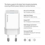 ColorWay 1x USB-C/ sieťová nabíjačka/ GaN/ PD/ PPS/ 25W/ biela