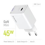 ColorWay 1x USB-C/ sieťová nabíjačka/ GaN/ PD/ PPS/ 45W/ biela
