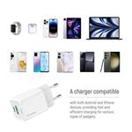 ColorWay 1x USB-C/ sieťová nabíjačka/ GaN/ PD/ PPS/ QC/ 30W/ 100cm kábel v balení/ biela