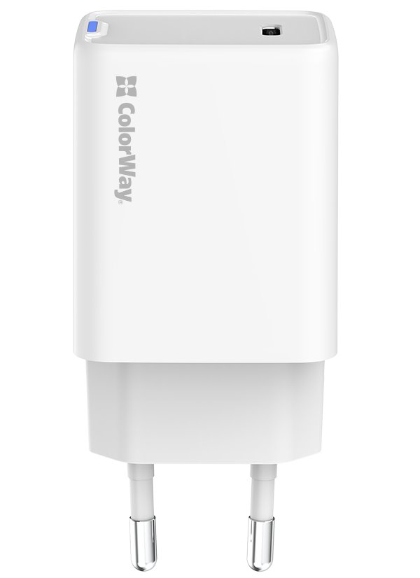 ColorWay 1x USB-C/ síťová nabíječka/ GaN/ PD/ PPS/ 45W/ Bílá