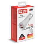 ColorWay 2x USB nabíjačka do auta 36 W, biela