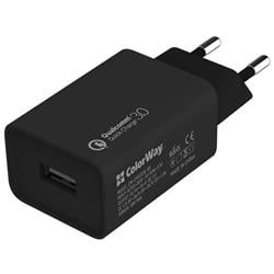 ColorWay AC nabíječka 1xUSB QC3.0 18W, černá