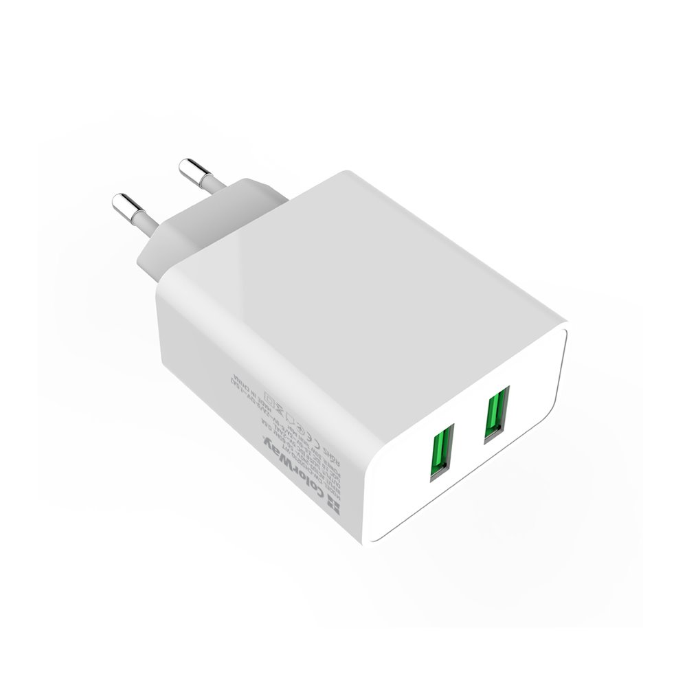 ColorWay AC nabíječka 2x USB-A 36W QC3.0, bílá