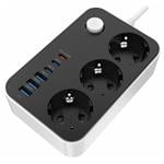 ColorWay CW-CHE36PDB/ 3x Schuko/ 3x USB-C 20W/ 3x USB-A/ kabel 2m