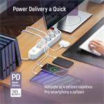 ColorWay CW-CHE44PDW/ 4x Schuko/ 2x USB-C 20W/ 2x USB-A/ kabel 2m