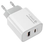 ColorWay CW-CHS037PD-WT, 1x USB a 1x USB-C, 30W, bílá