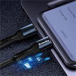 ColorWay kabel USB/ Apple Lightning/ 2.4A/ Nylon/ 1m/ Černý