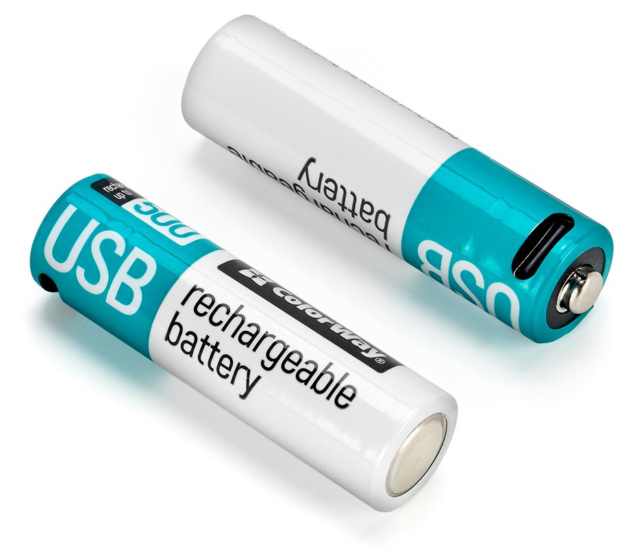 ColorWay nabíjecí baterie AA 2200mAh/ USB-C/ 1.5V/ 6ks v balení