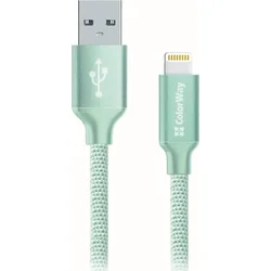 ColorWay USB 2.0 - Lightning kabel 1m 2.1A, mint