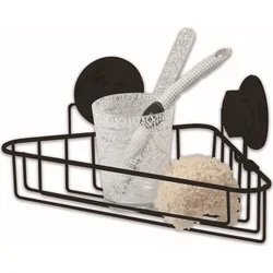 Compactor Rohová polička do koupelny  Bestlock Black bez vrtání, nosnost 12 kg, černá