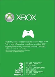 CON XBOX LIVE Gold Card - zlaté členství 3 měsíce