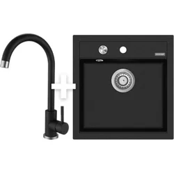 Concept Set Granitový dřez bez odkapu DG00c50bc + Dřezová baterie granit BDG3234bc 