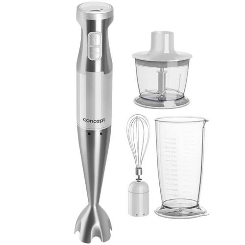 Concept TM4910 Tyčový mixér so sekáčikom, šľahacou metlou a mixovacou nádobou Biely, 1000 W