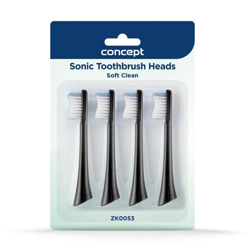 Concept ZK0053 Náhradní hlavice k zubním kartáčkům PERFECT SMILE ZK500x, Soft Clean, 4 ks, černé