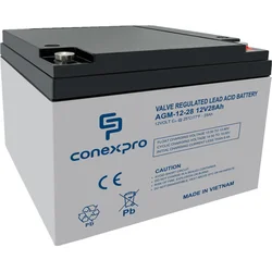 Conexpro baterie AGM 12V, 28Ah, životnost 5 let, M5