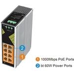 Conexpro GNT-IG1008GP-AC, Průmyslový PoE switch na DIN lištu