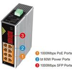 Conexpro GNT-IG1210FP-DC, priemyselný prepínač PoE na DIN lištu, 8x LAN, 8x PoE, 2x SFP