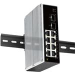 Conexpro GNT-IG1210GF-DC, priemyselný prepínač na DIN lištu, 8x LAN, 2x SFP