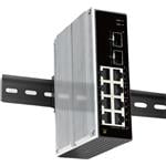 Conexpro GNT-IG1210GF-DC, Průmyslový switch na DIN lištu, 8x LAN, 2x SFP